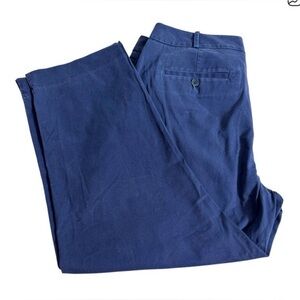 Talbots Curvy Classic Navy Blue stretch cotton chino capris with pockets